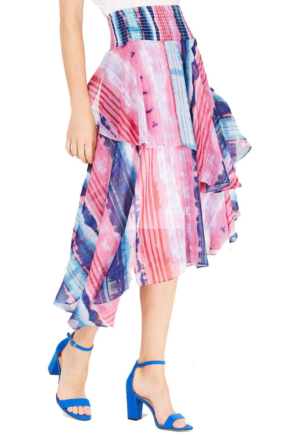INC Smocked Ruffled Midi Skirt