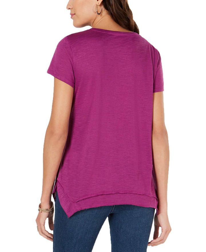Graphic Handkerchief-Hem Top