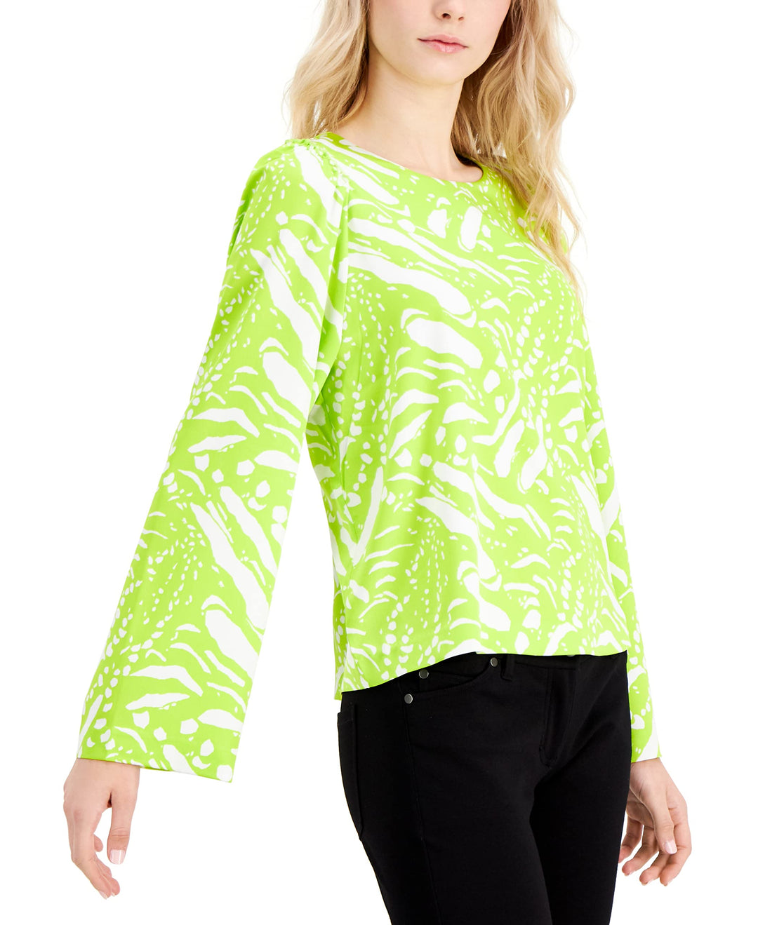 Alfani Petite Printed Flared Sleeve Top