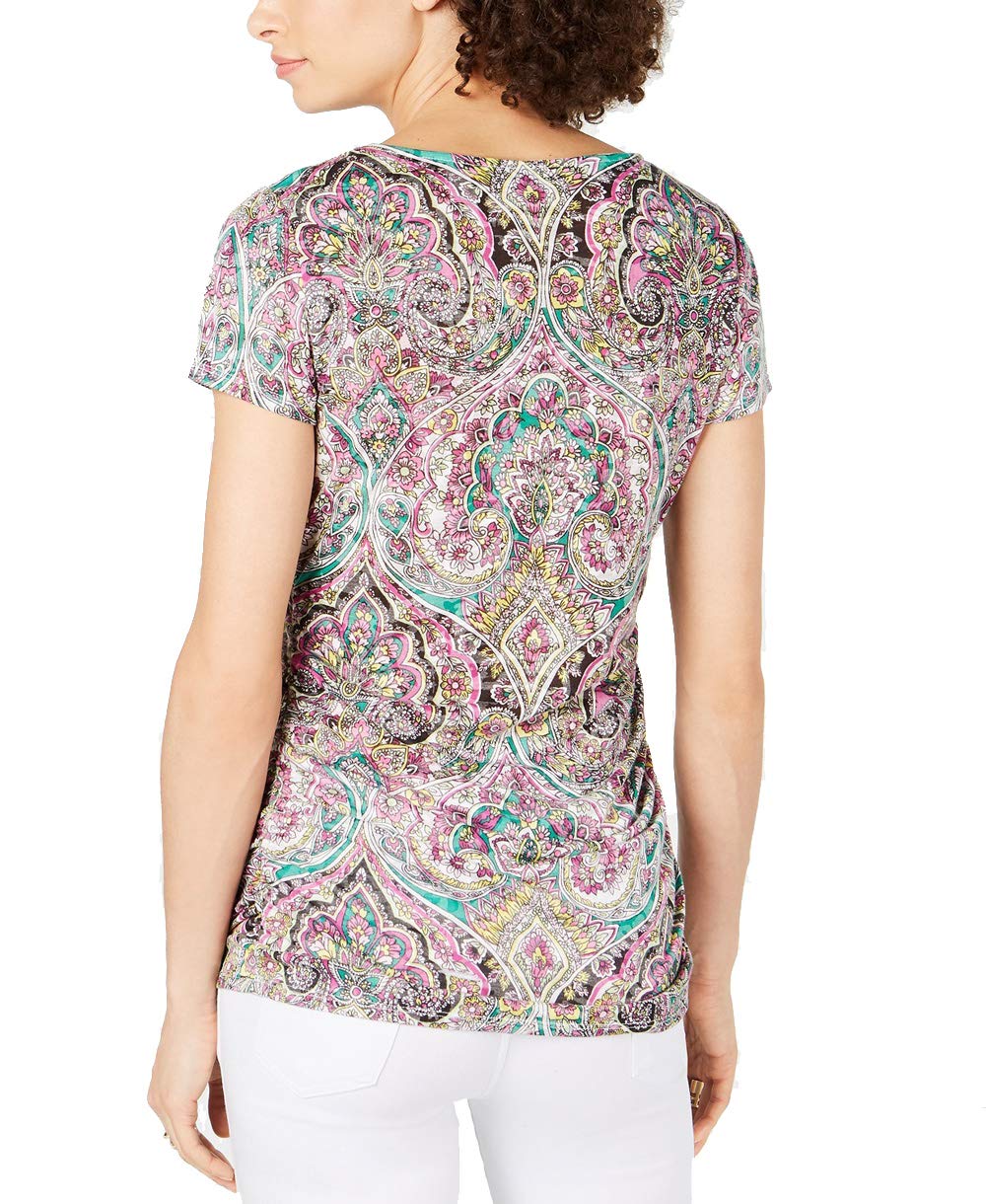 INC Printed Ruched Top