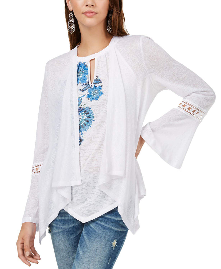 I.N.C. Crochet-Sleeve Linen Cozy