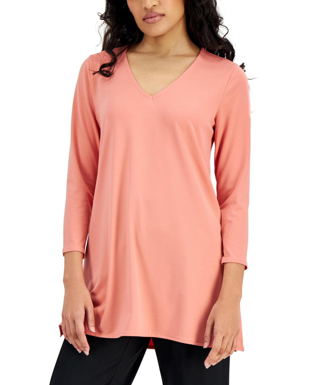 Alfani 3/4 Sleeve V Neck Tunic