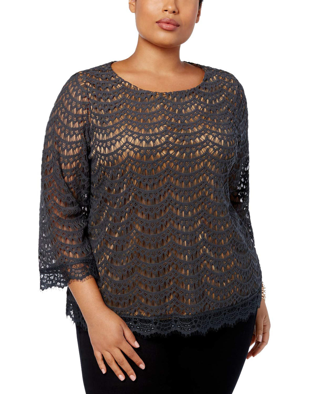 Charter Club Plus Size Lace Top