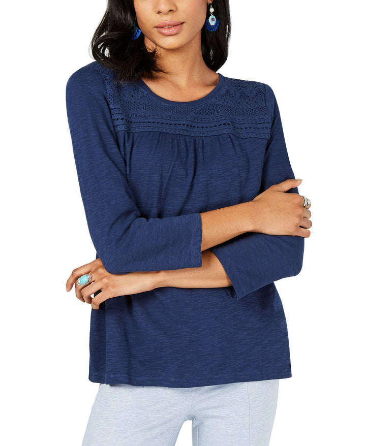 Petite Cotton 3/4-Sleeve Top