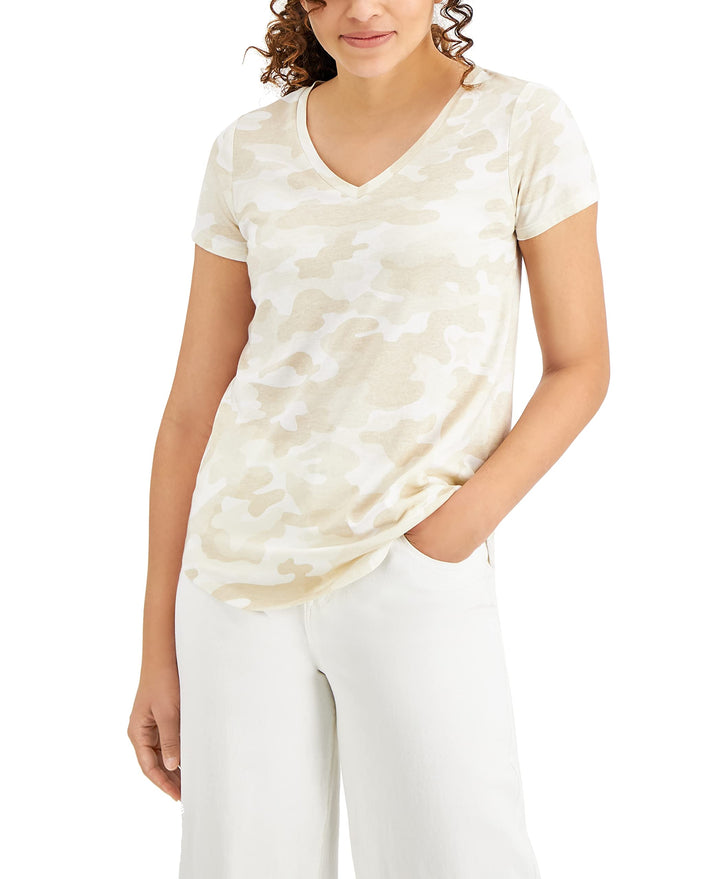 Style & Co Printed V Neck T-Shirt