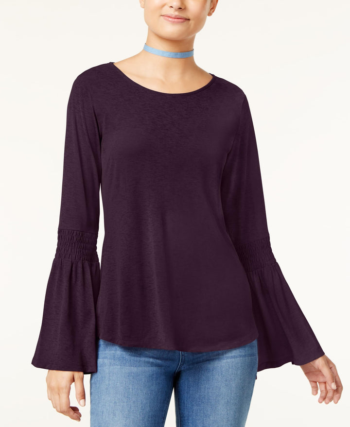 Ultra Flirt Juniors Bell Sleeve Peasant Top