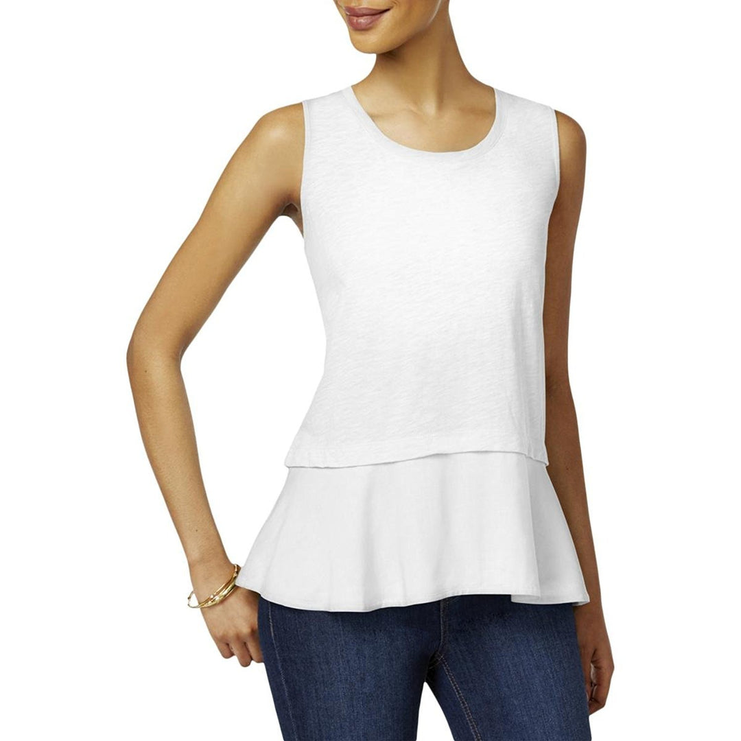Style & Co Cotton Peplum Hem Top