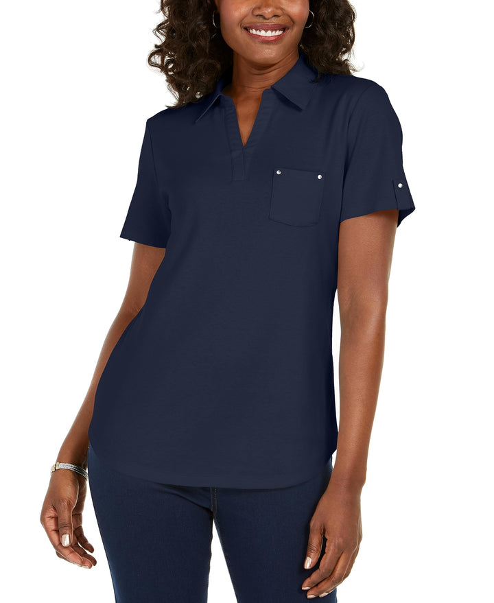 Karen Scott Cotton Polo Shirt