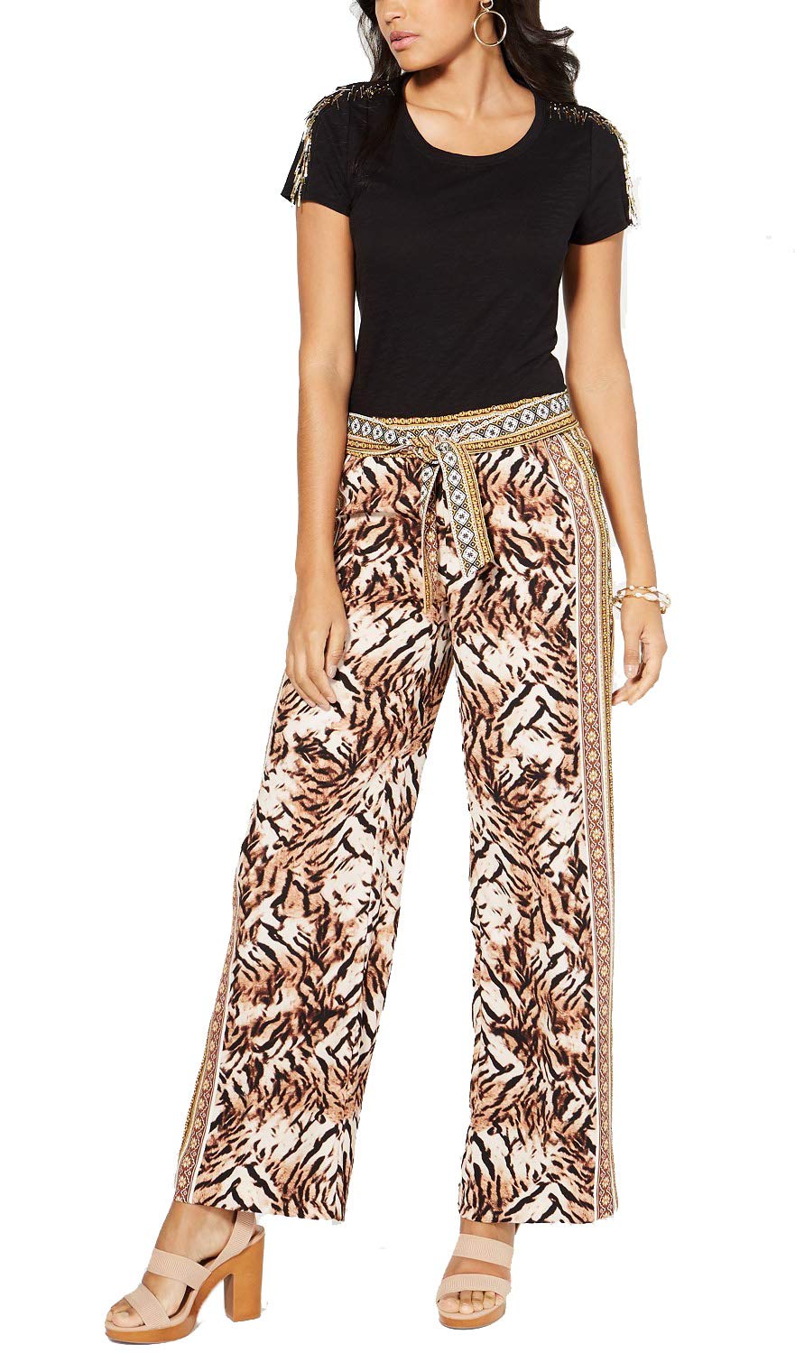 INC Printed Wide-Leg Pants