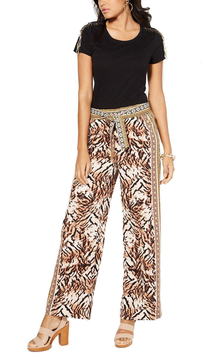 INC Printed Wide-Leg Pants