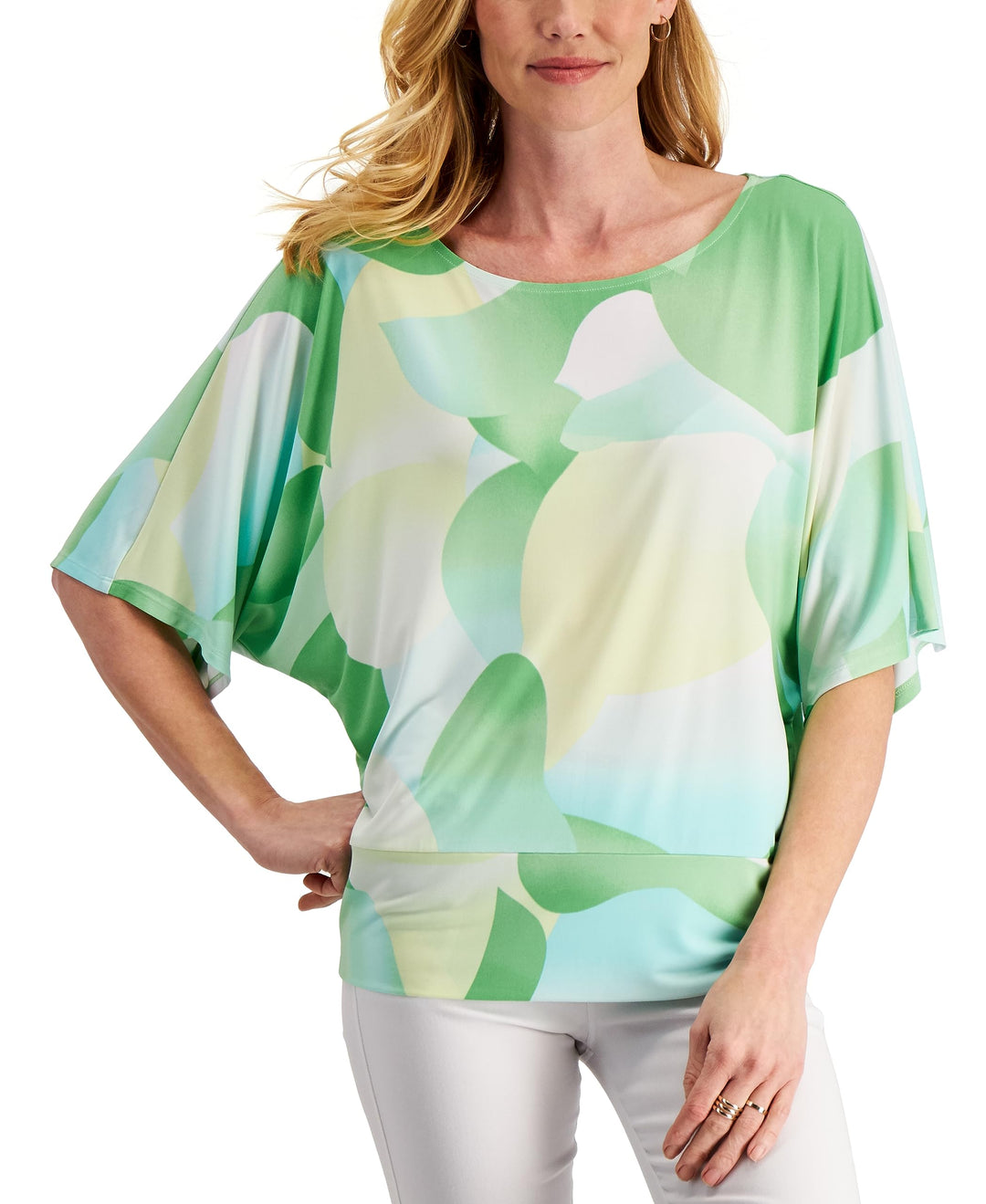 JM Collection Printed Short Sleeve Top