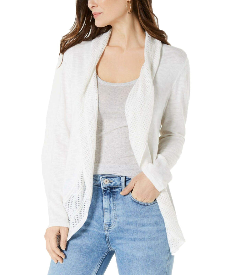 Pointelle-Trim Cardigan