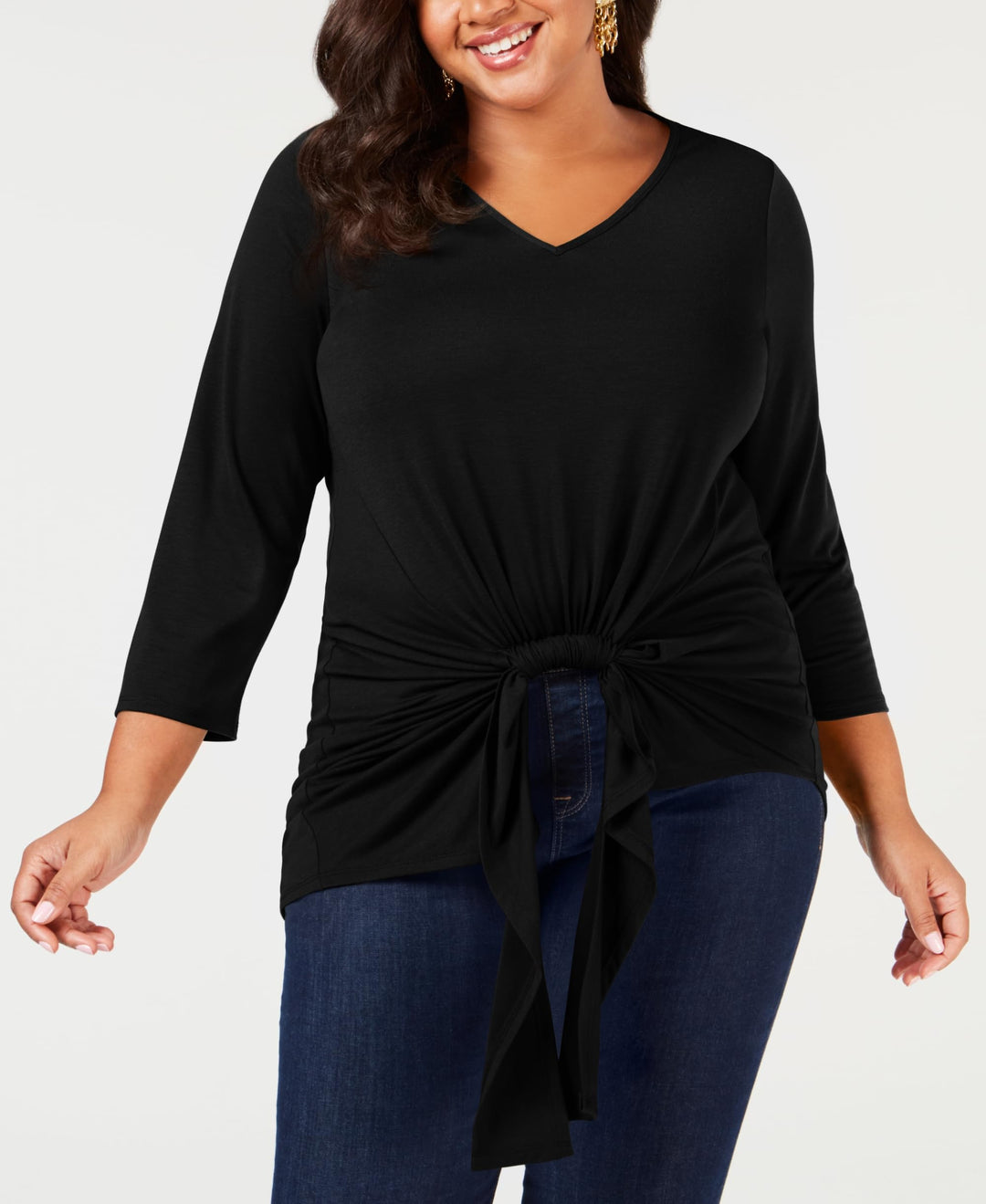 Plus Size Gathered-Front Top