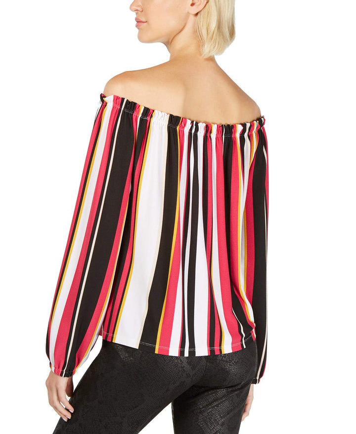 INC Striped Off-The-Shoulder Top