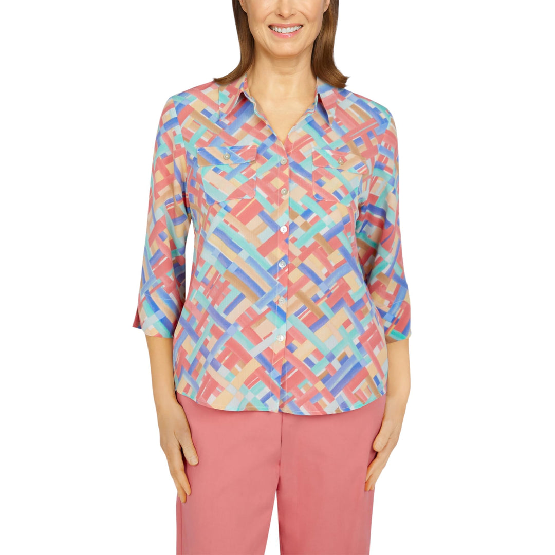 Petite Boho Vibes Plaid Top