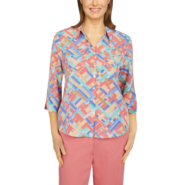 Petite Boho Vibes Plaid Top