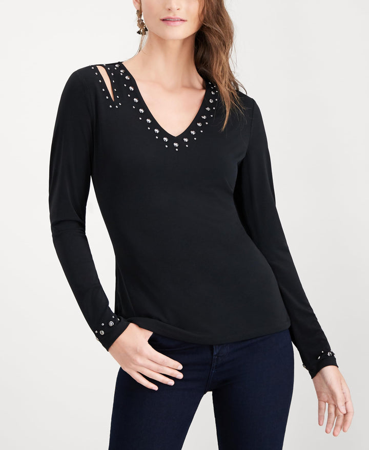 Embellished Cut Out Top
