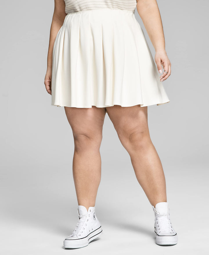 Now This Trendy Plus Size Pleated Tennis Skirt