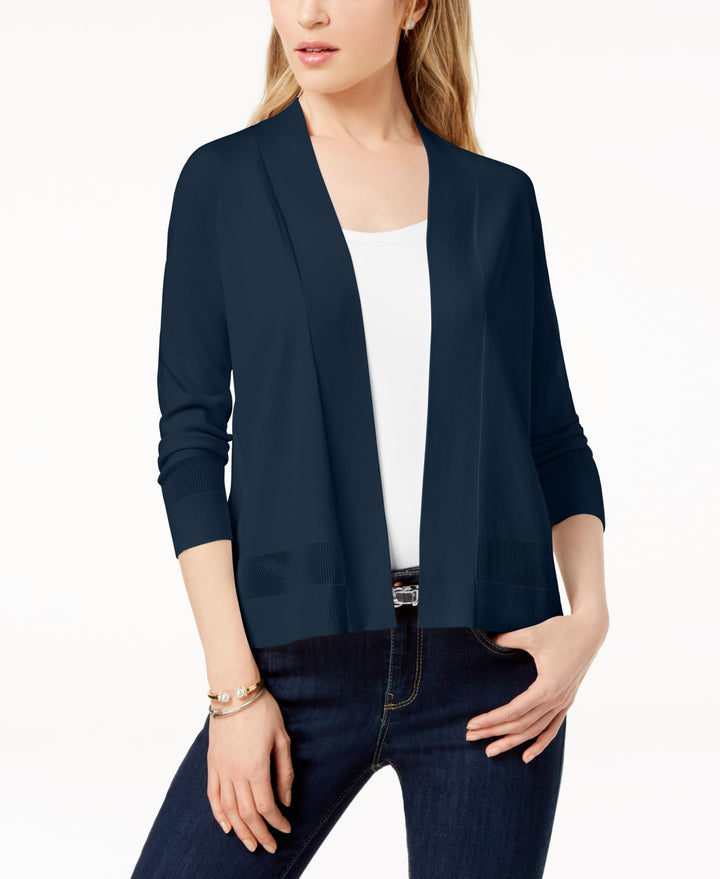 Charter Club Petite Open Front Stitched Detail Cardigan?id=7