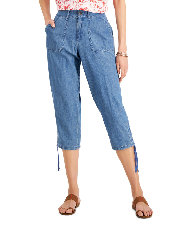 Style & Co Womens Tie Hem Utility Capri Pants