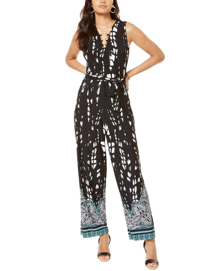 INC Sleeveless Printed Jumpsuit