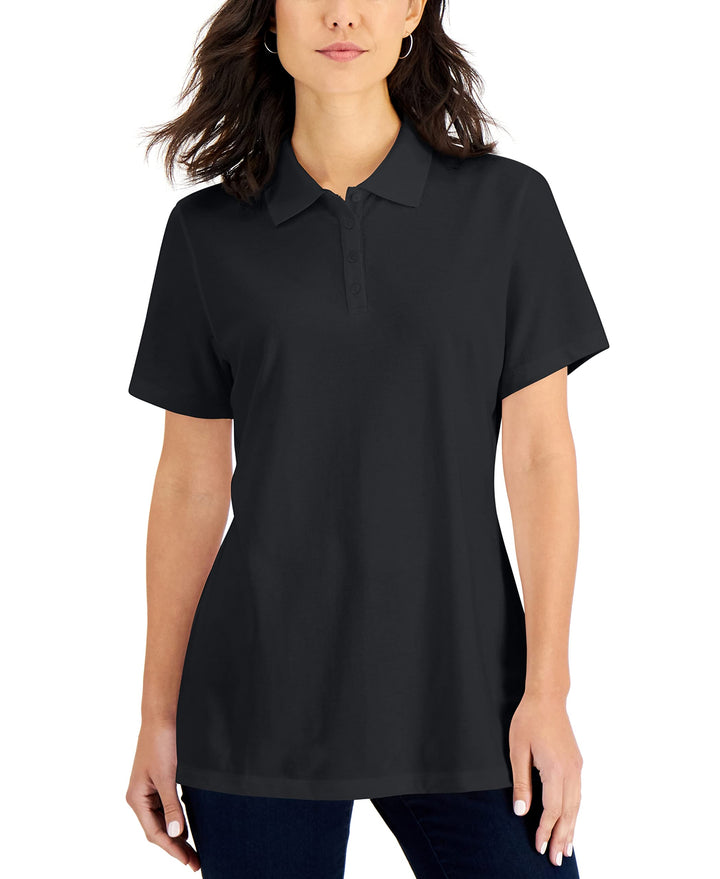 Karen Scott Petite Pique Polo Shirt