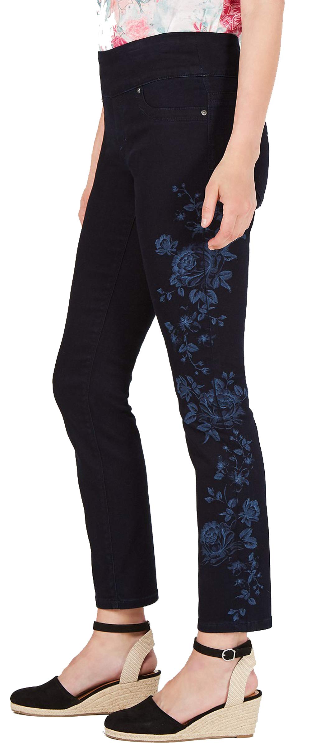 Floral-Print Skinny Jeans
