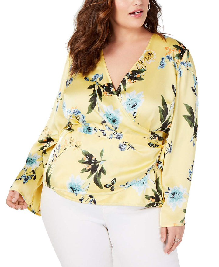 Plus Size Floral Wrap Top