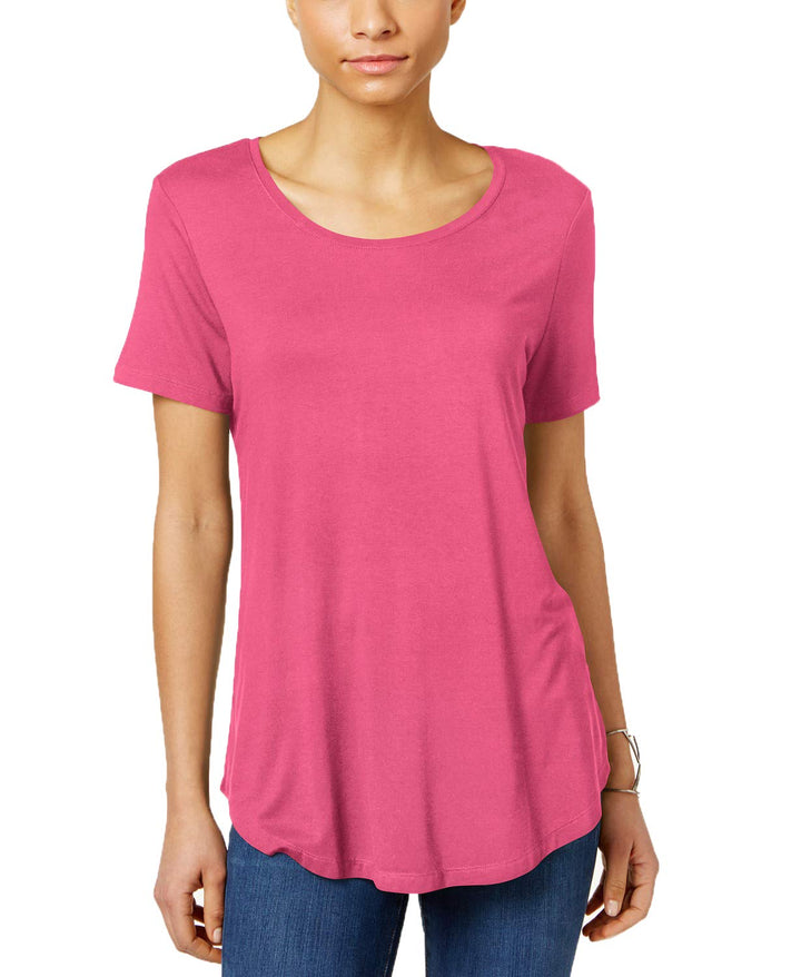 JM Collection Petite Shirttail Hem Top