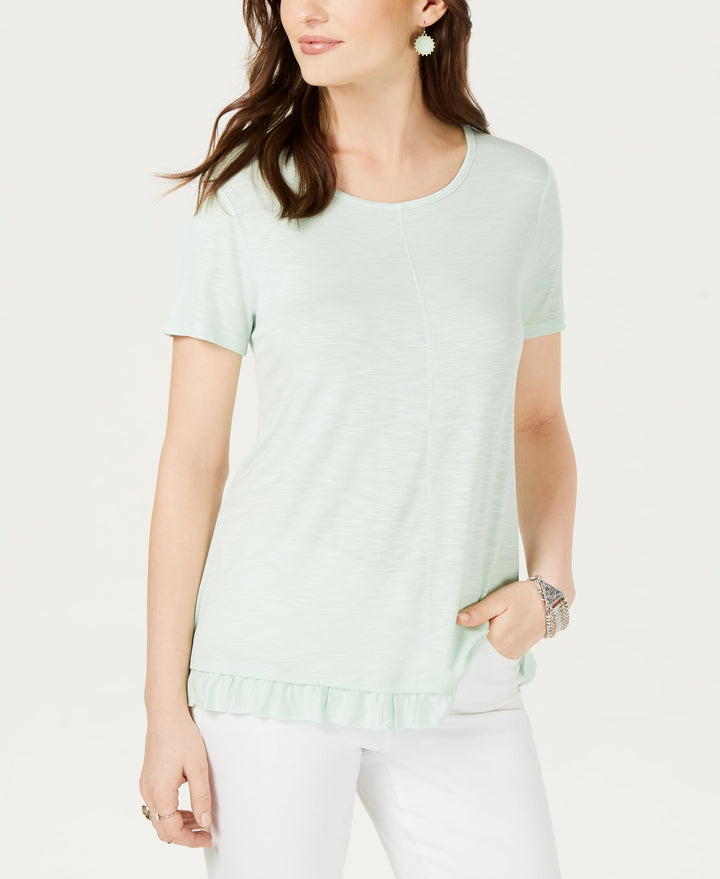 Style & Co Petite Ruffled Hem Top