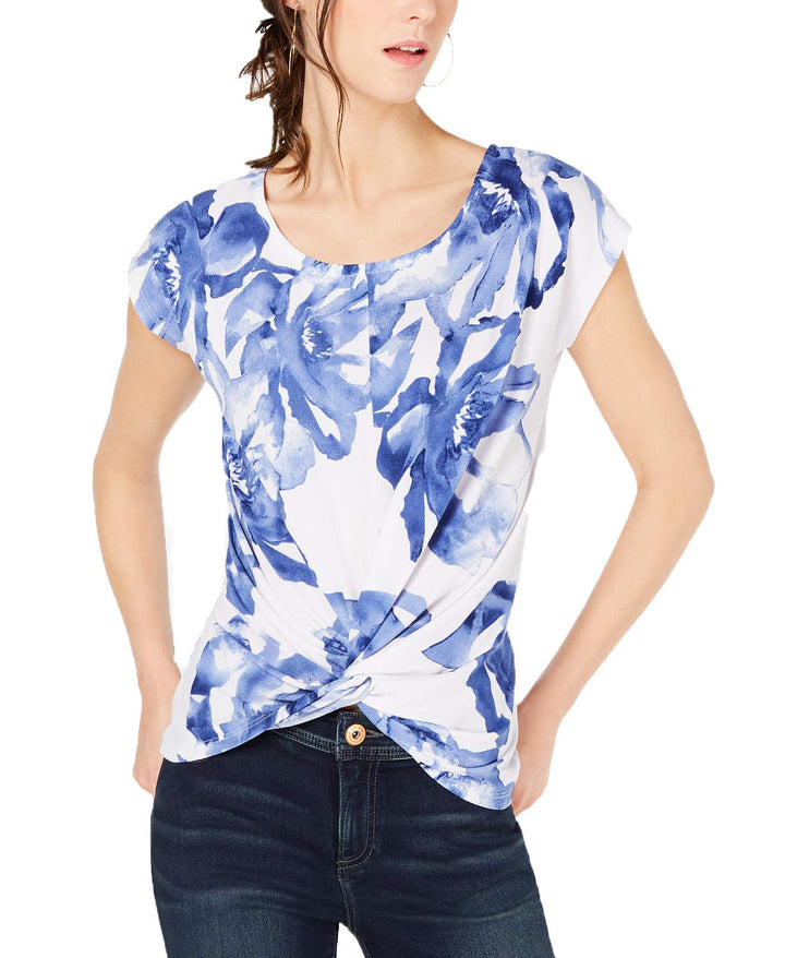 INC Printed Tie-Front T-Shirt