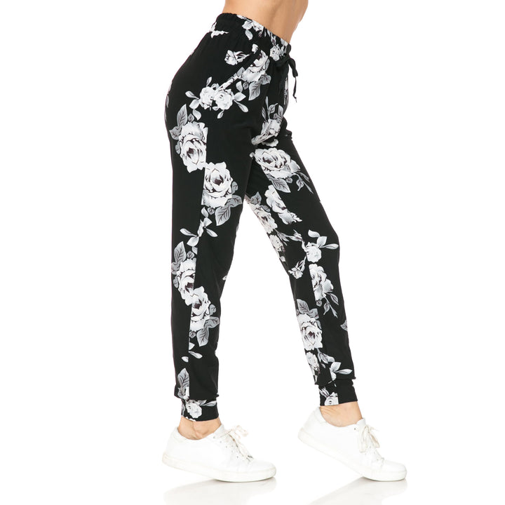 Buttery Soft Jumbo White Rose Joggers