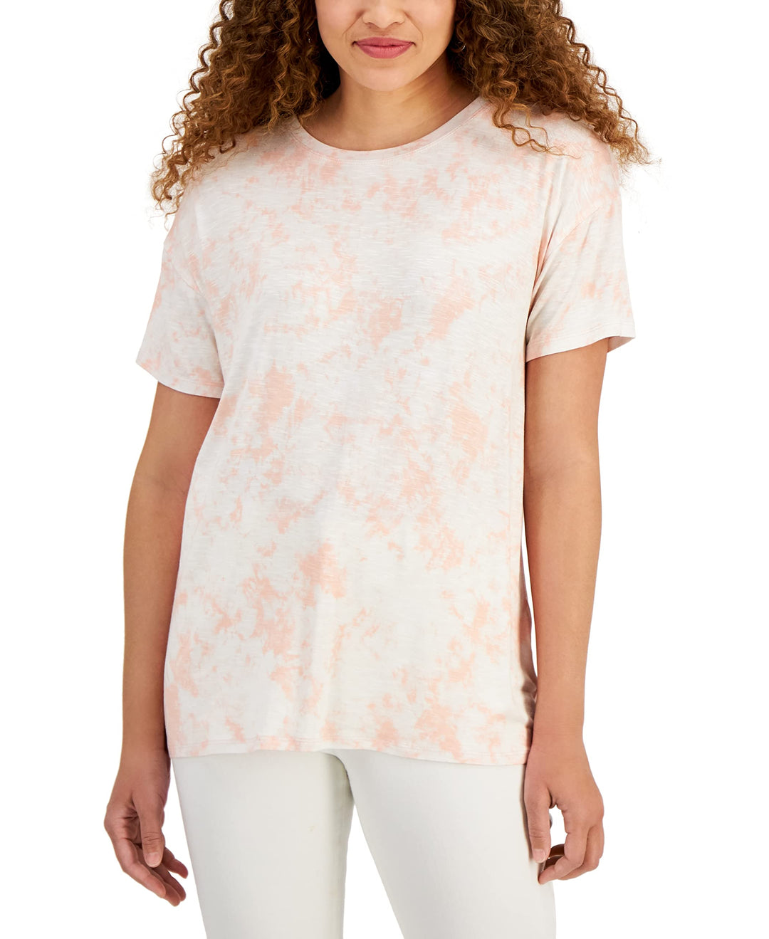 Style & Co Petite Printed Drapey T-Shirt