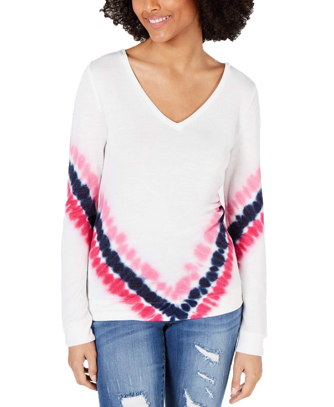 V Neck Tie Dye Sweatshirt