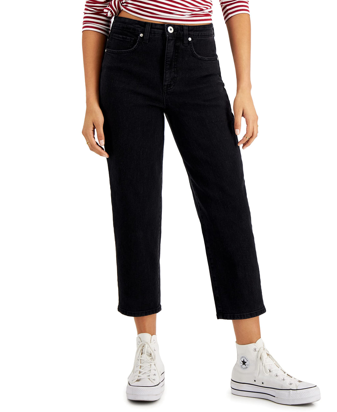 Style & Co Patchwork Straight Leg Mom Jeans