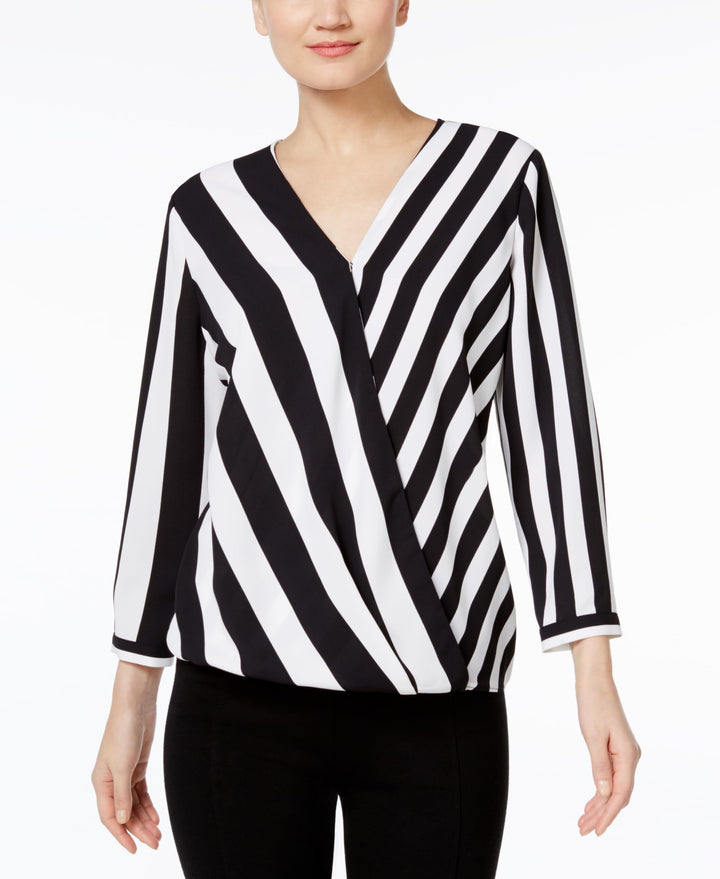 Alfani Striped High Low Blouse
