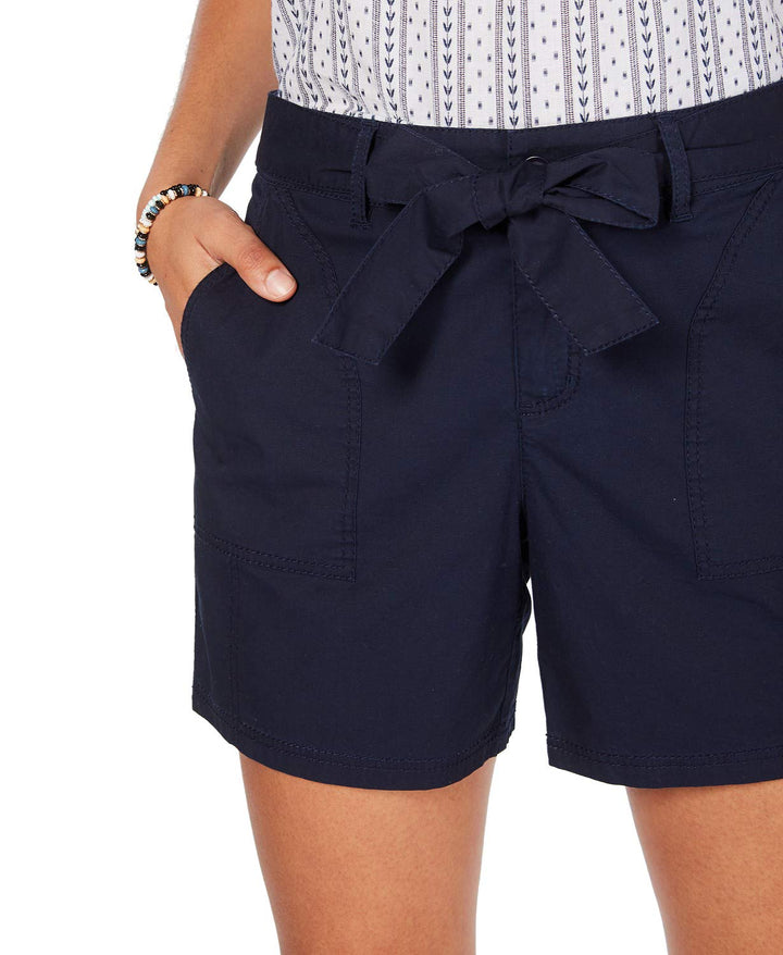 Style & Co Tie Belt Cotton Shorts