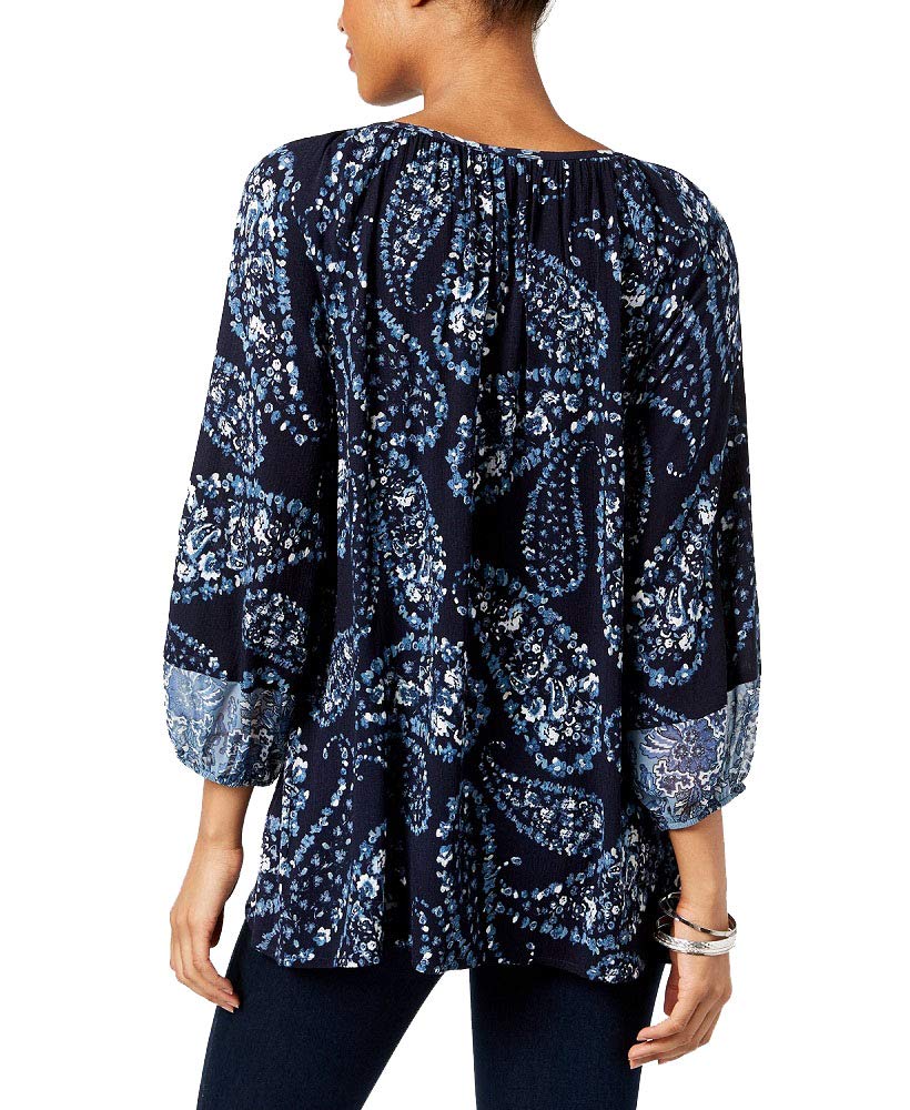 Style & Co Printed Keyhole Top
