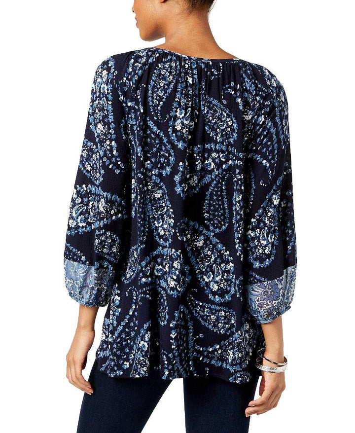 Style & Co Printed Keyhole Top