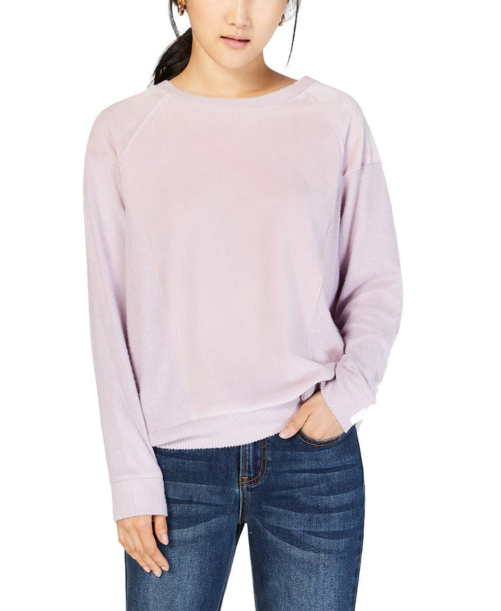 Hippie Rose Juniors Velvet Raglan Sweatshirt