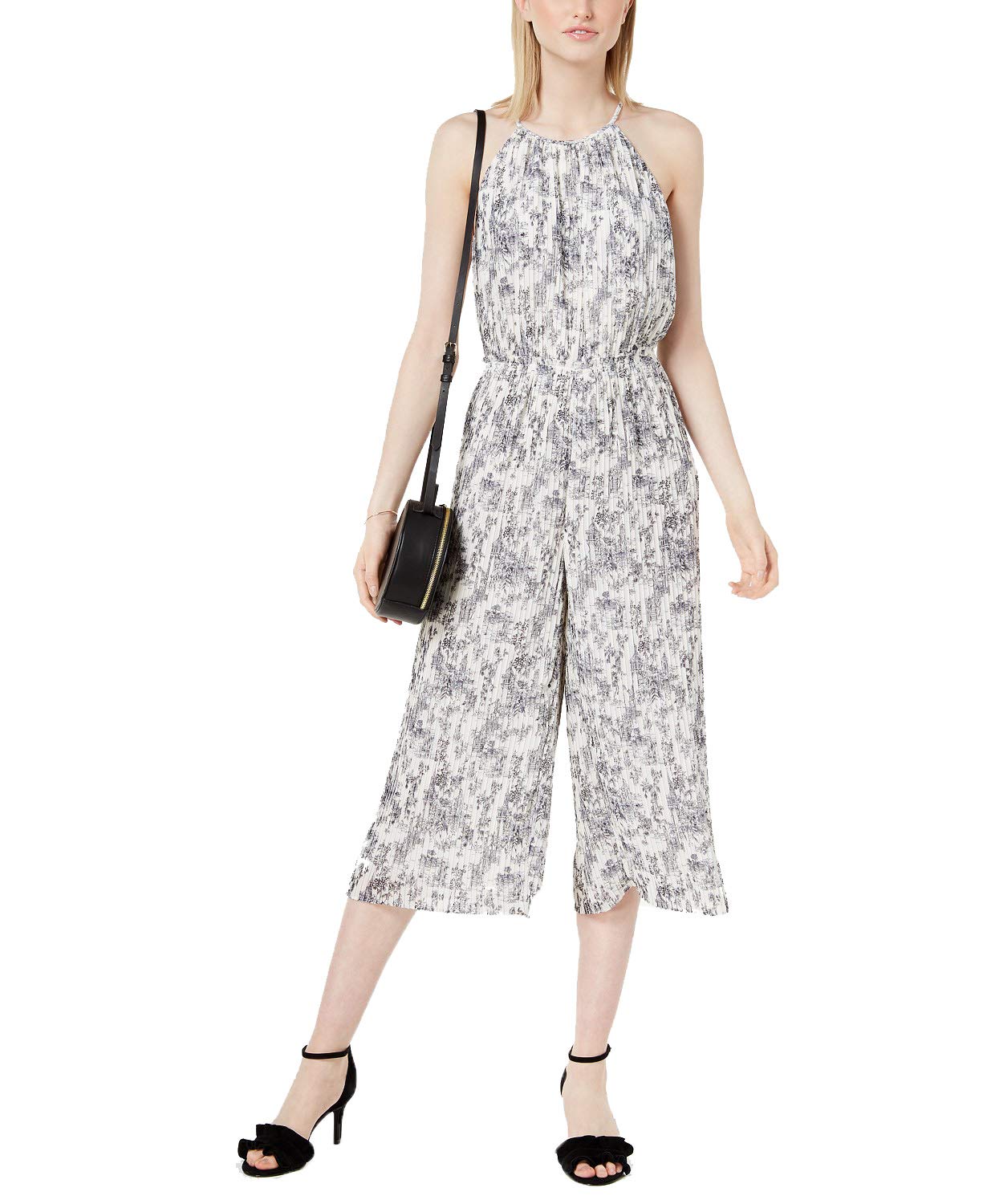 Maison Jules Pleated Cropped Jumpsuit