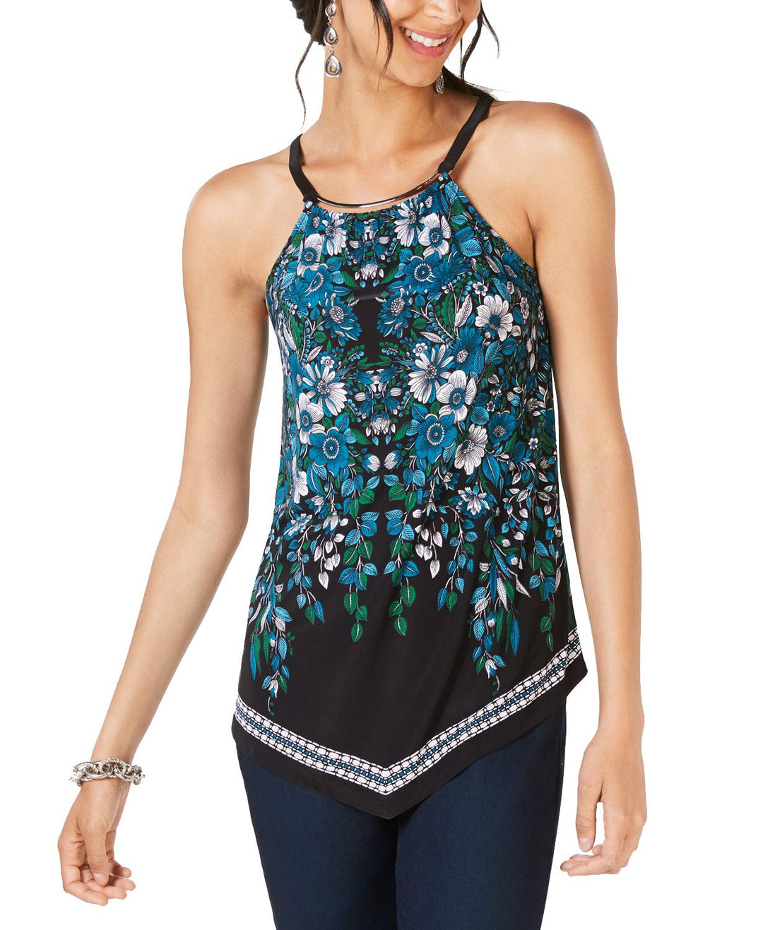 Asymmetrical Hardware Embellished Top