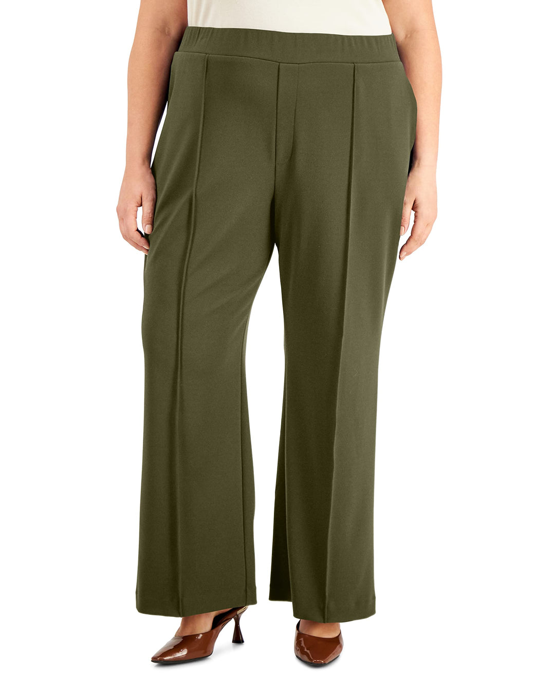 Alfani Plus Size Pull On Straight Pants