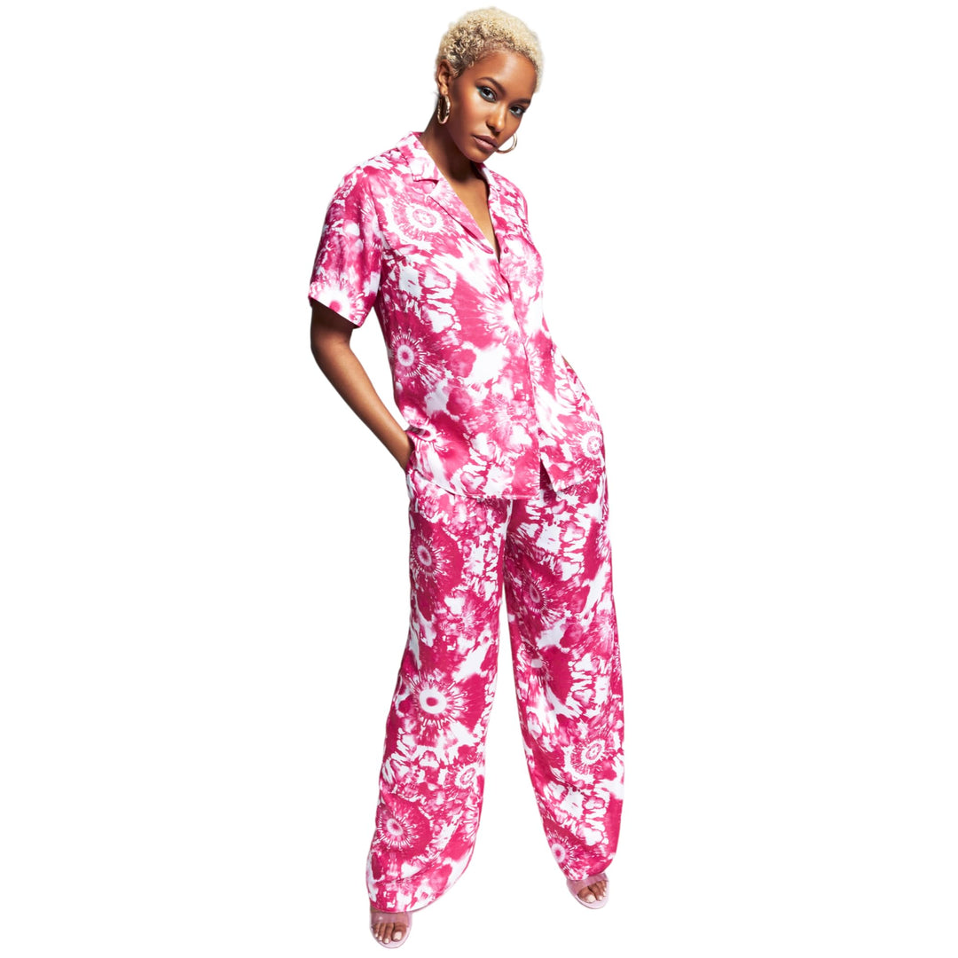 Ade Samuel For Inc Womens Printed Button Up Shirt