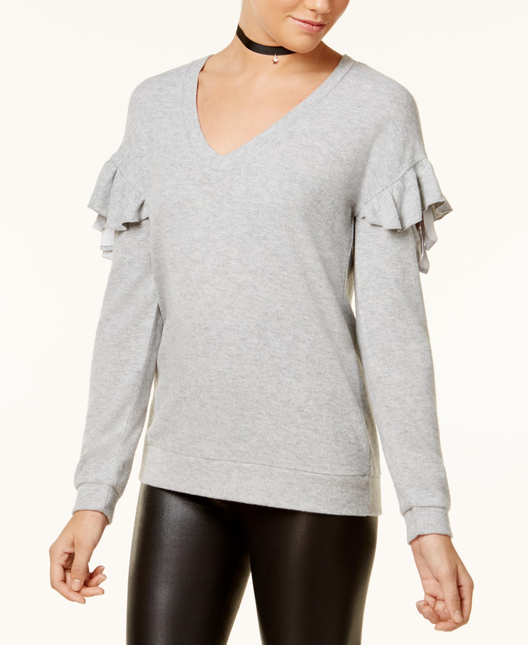 Juniors' Ruffled Cozy Sweater