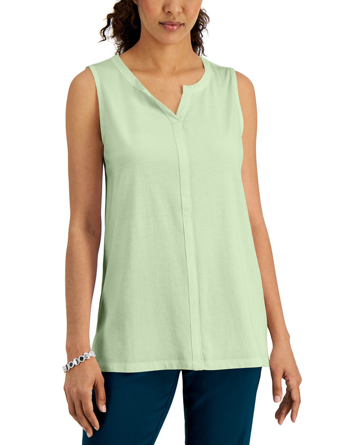 Karen Scott Split Neck Sleeveless Tunic