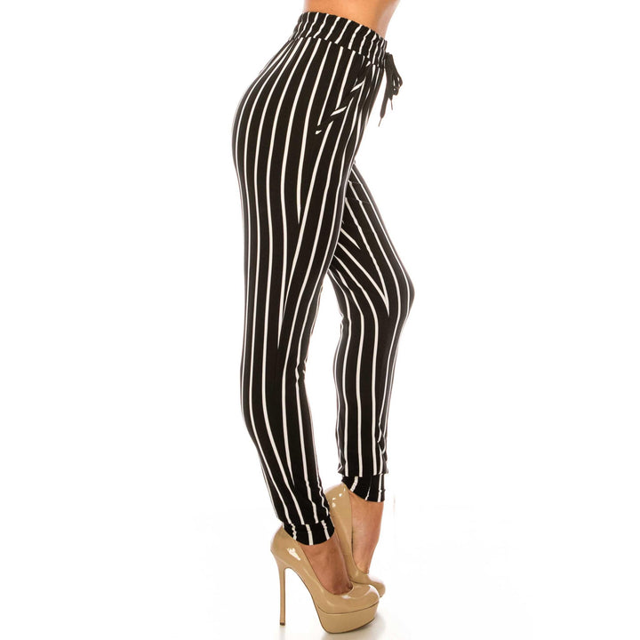 Buttery Soft Vertical Black Pinstripe Joggers