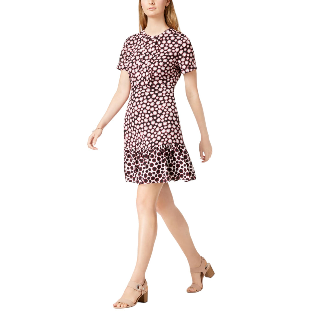 Maison Jules Printed Flounce Hem Dress