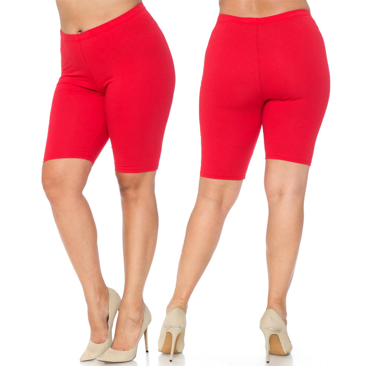 USA Basic Cotton Plus Size Thigh Shorts - Bermuda Shorts