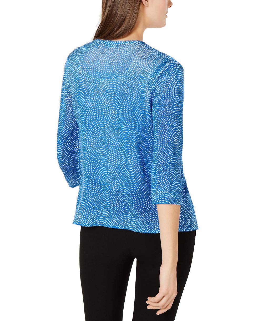 Printed Open-Front Draped Cardigan